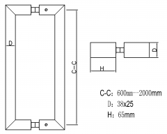 PH-014 Stainless Steel Glass Door Pull Handle