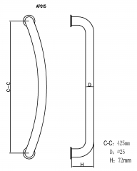 PH-04 Stainless Steel Glass Door Pull Handle