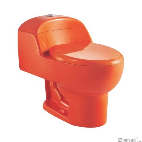 SH111-Orange Red ceramic siphonic one-piece toilet