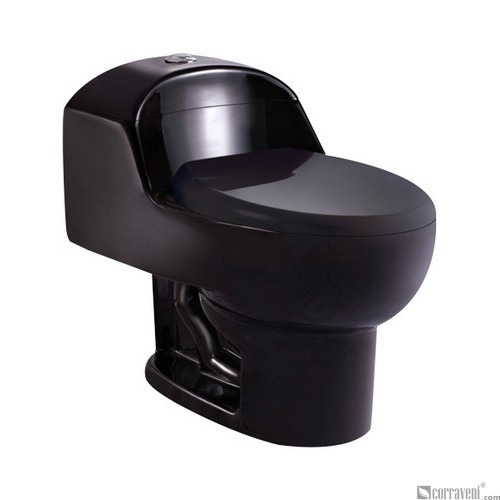 SH111-Black ceramic siphonic one-piece toilet