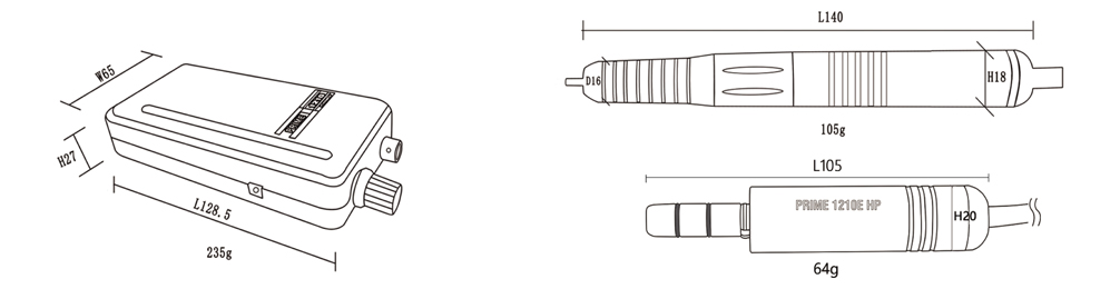 specification of RHJC rechargeable dental micromotor