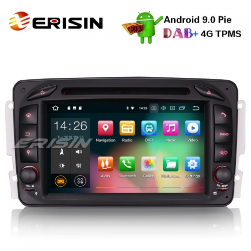 Erisin ES4863C 7" Android 9.0 Estéreo GPS para automóvil DAB + 4G BT DVD para Mercedes C / CLK / G Clase W203 Vito Viano