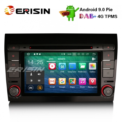 Erisin ES4871F 7" Android 9.0 Estéreo del coche Fiat Bravo GPS Wifi Satnav DAB + Bluetooth OBD2 DVR 4G DVD