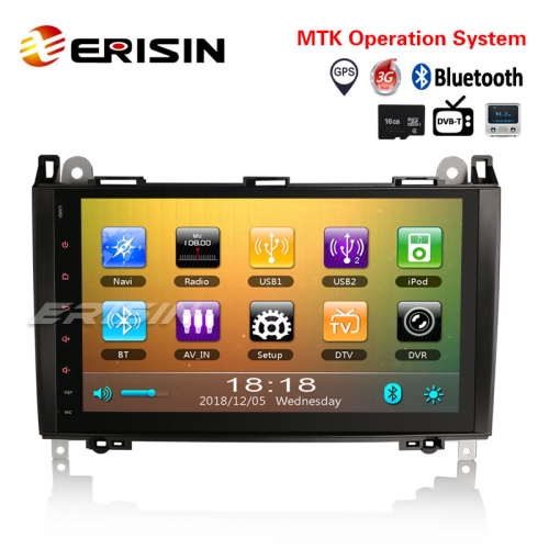 Erisin ES792B 9" Car Radio Player GPS BT DVR Mercedes Benz A/B Class W169 Sprinter Vito Viano