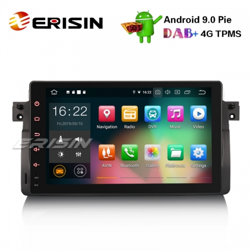 Erisin ES7903B 9" Android 9.0 Estéreo GPS del coche Wifi 4G DVR DAB + OBD BMW 3er E46 M3 Rover75 MG ZT