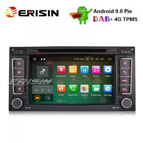 Erisin ES7956T 7" DAB+ Android 9.0 Car Stereo GPS Satnav DVR BT OBD2 CD For VW Touareg T5 Multivan