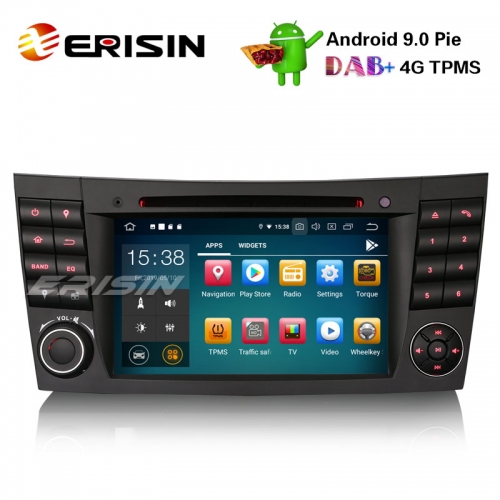 Erisin ES7980E 7" Android 9.0 Estéreo GPS para automóvil DAB + CD Canbus SatNav Mercedes E / CLS / G W211 W219 W463