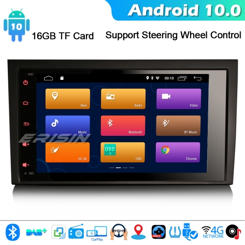 Erisin ES3028A 8" Android 10.0 Car Stereo DAB+ GPS Sat Nav CarPlay DSP Audi A4 S4 RS4 Seat Exeo OBD2 WiFi