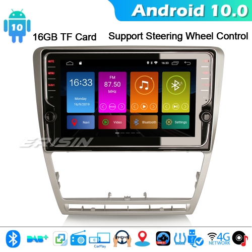 Erisin ES3126S 9" DSP Android 10.0 Car Stereo Radio SatNav for Skoda Octavia WiFi DAB+4G CarPlay