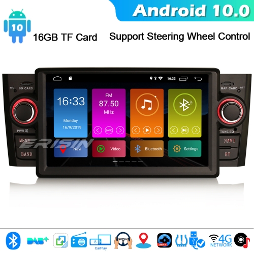 Erisin ES3073F Android 10.0 GPS Autorradio Navegación RDS DSP Carplay DAB+ OBD Fiat Punto Linea