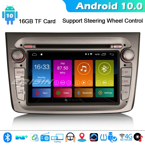 Erisin ES3030GM Android 10.0 Car Stereo GPS Sat Nav DAB+ DSP DVD CarPlay Alfa Romeo Mito WiFi OBD2