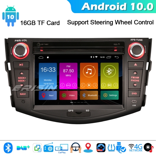 Erisin ES3024R 7" DAB+ Android 10.0 Sat Nav Car Stereo for TOYOTA RAV4 4G WiFi OBD2 DSP CarPlay