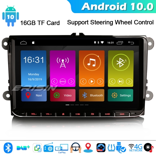 Erisin ES3101V 9" Android 10.0 Car GPS Stereo For VW PASSAT GOLF Jetta Bora Tiguan Touran CarPlay DSP