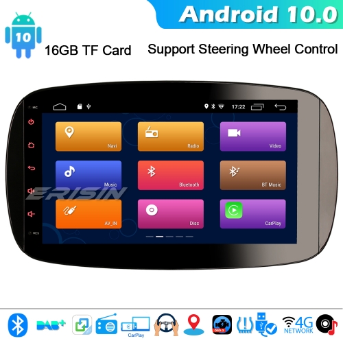 Erisin ES3099S 9"DAB+Autoradio Android 10.0 for Mercedes Benz SMART WIFI Canbus Carplay DSP RDS