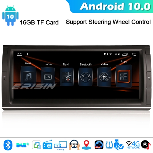 Erisin ES3003B 10.25" Android 10.0 GPS Autorradios WiFi DSP for BMW 5er E39 E53 X5 M5 TPMS/DAB-IN CarPlay