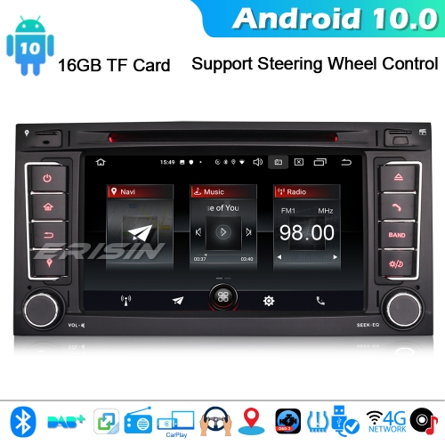 Erisin ES2756T 3-UI Android 10.0 Autorradio Estéreo For VW Touareg T5 Multivan DAB+4G CANBUS CarPlay