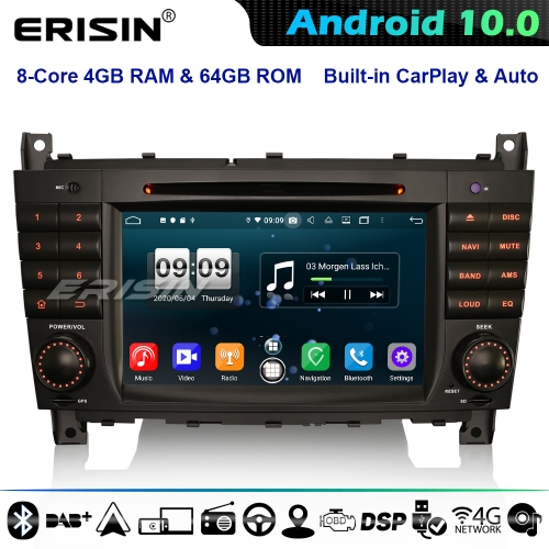 Erisin ES8718C 8-Core DSP Android 10.0 GPS Autoradio Mercedes Benz C/CLC/CLK Class W203 W209 CarPlay 4G WiFi