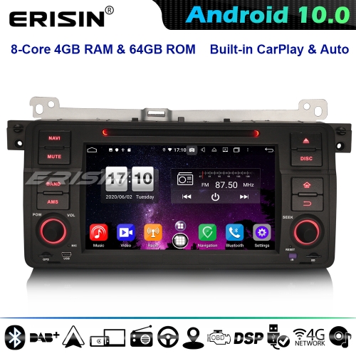 Erisin ES8746B 8-Core DSP Android 10.0 GPS Autorradios BMW 3 Series E46 Rover 75 DAB+ 4G WiFi CarPlay 4G WiFi