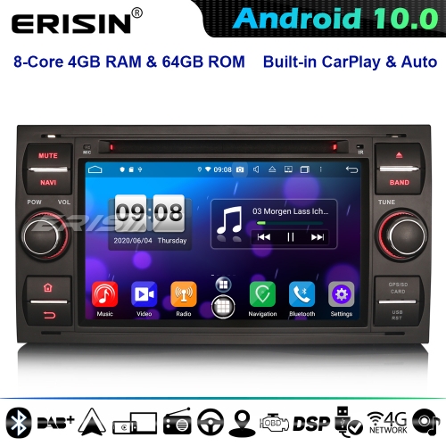 Erisin ES8766FB 8-Core DSP Android 10.0 Car Stereo Ford S/C-Max Galaxy Fiesta Fusion FOCUS Mondeo CarPlay 4G WiFi