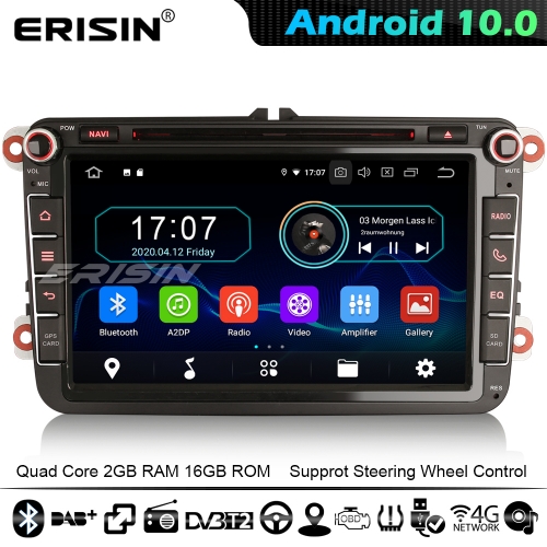 Erisin ES5985V 8" Android 10.0 Autoradio For VW Golf Passat Skoda Tiguan Touran T5 DAB+ CarPlay DVD 4G WiFi Bluetooth