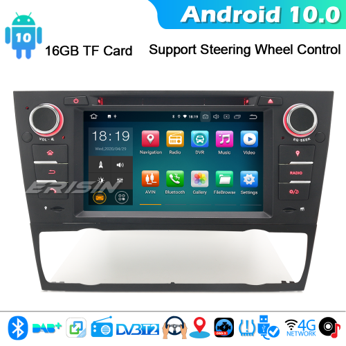Erisin ES5167B CarPlay Android 10.0 GPS Autoradio BMW 3 Series E90 E91 E92 Coupe E93 TDT DVD 4G WiFi Bluetooth