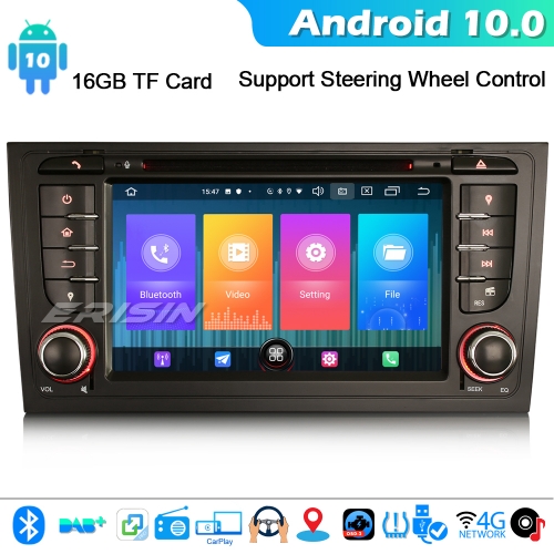 Erisin ES2706A 3-UI Android 10.0 Autorradios GPS Radio para AUDI A6 S6 RS6 allroad DAB+ CarPlay 4G WiFi Bluetooth