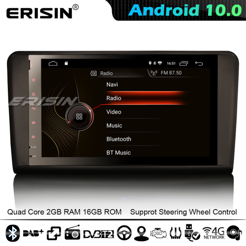 Erisin ES4294L 9" Android 10.0 Autorradios GPS Mercedes Benz ML/GL Class ML300 W164 DSP CarPlay 4G WiFi Bluetooth