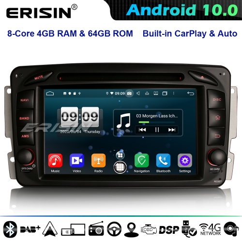 Erisin ES8716C 8-Core Android 10.0 GPS Autorradios Mercedes-Benz C/CLK/G Class W203 W209 W639 Vito Viano CarPlay 4G WiFi BT