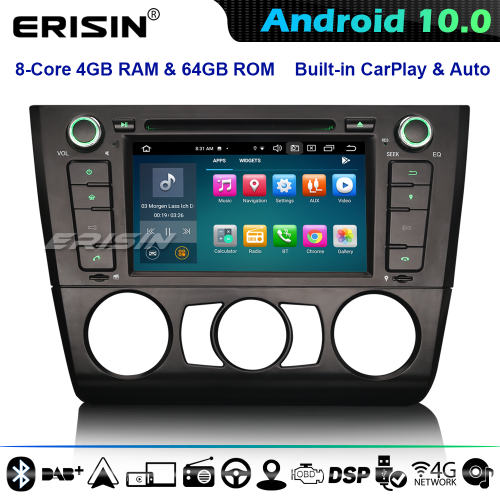 Erisin ES8140B 8-Core Android 10.0 DAB+ Autorradios for BMW 1 Series E81 E82 E88 CarPlay DSP 4G WiFi Bluetooth