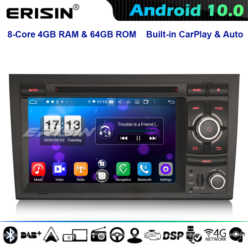 Erisin ES8738A  8-Core DAB+ Android 10.0 Autoradio Audi A4 B9 B7 S4 RS4 EXEO SEAT CarPlay DSP CD 4G WiFi Bluetooth