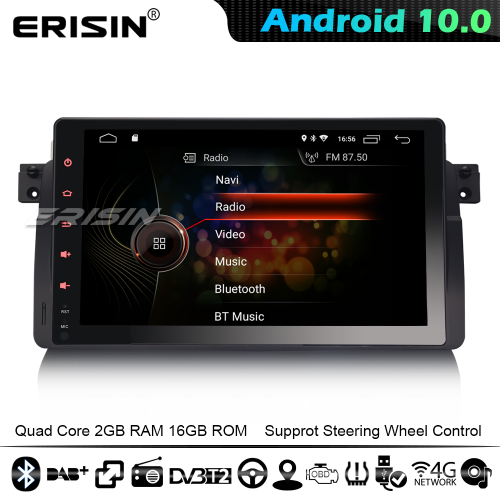 Erisin ES4296B DSP DAB+ Android 10 Car Stereo GPS Sat Nav BMW 3 Series E46 M3 Rover 75 MG ZT CarPlay 4G WiFi Bluetooth