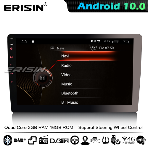 Erisin ES4210U 10.1" Android 10.0 1DIN Universal Autoradio GPS WiFi DAB+ BT 4G RDS CarPlay DSP WiFi Bluetooth