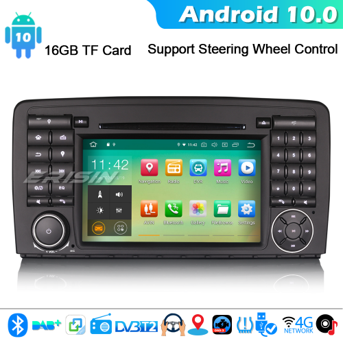 Erisin ES5181R Android 10.0 DAB+ Car Stereo GPS Sat Nav for Mercedes Benz R Class W251 CarPlay 4G WiFi Bluetooth