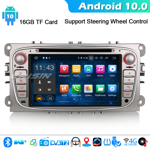 Erisin ES5109FS Android 10.0 Car Stereo DAB+ GPS SatNav CD For Ford Mondeo Focus S/C-Max Galaxy CarPlay 4G WiFi Bluetooth