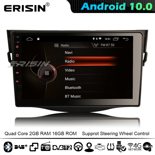 Erisin ES4298R Android 10.0 DAB+ Autorradio TOYOTA RAV4 4G WiFi Bluetooth DVD TPMS TDT DSP CarPlay