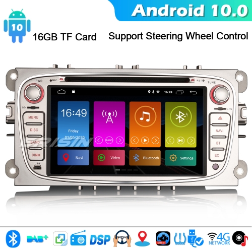 Erisin ES2919FS DAB+ Autorradios Android 10.0 para Ford Focus Galaxy Mondeo C/S-Max CarPlay 4G WiFi Bluetooth