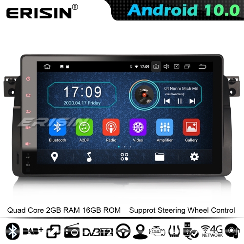 Erisin ES5996B 9" Car Multimedia Player Android 10.0 GPS Stereo DAB+ CarPlay BMW 3 Series E46 Rover 75 MG ZT 4G WiFi Bluetooth