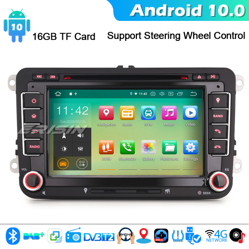 Erisin ES5148V  Android 10.0 Autorradios CarPlay para VW Passat Golf Tiguan Polo Touran DAB+ 4G DVD WiFi Bluetooth