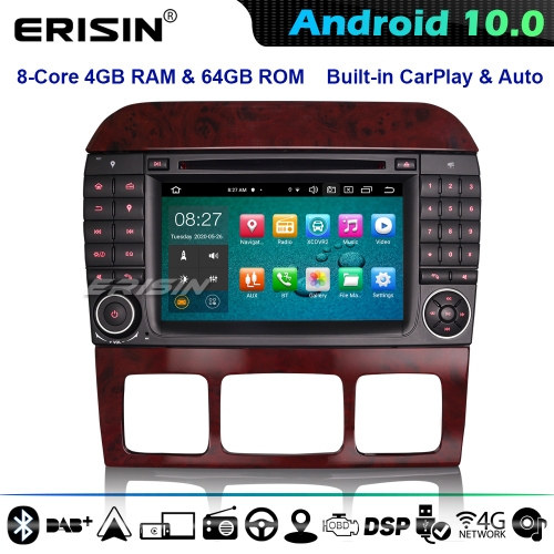 Erisin ES8182S 8-Core DSP CarPlay Android 10.0 Car Stereo GPS DVD Mercedes Benz S/CL Class W220 W215 4G WiFi  DAB+ Bluetooth