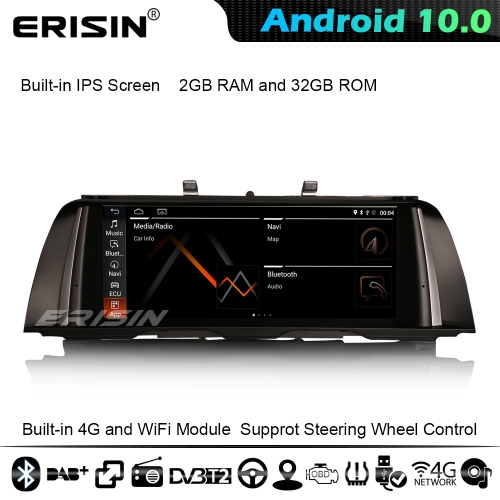Erisin ES2625B 10.25" Android 10.0 IPS CarPlay WiFi DAB+ 4G Car Stereo GPS Radio BMW 5er F10 F11 Bluetooth