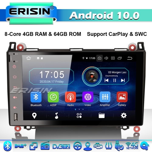 Erisin ES6992B 8-Core 9" Car Stereo GPS Radio Android 10.0 Mercedes Benz A/B Class Sprinter Viano Vito VW Crafter CarPlay 4G WiFi Bluetooth