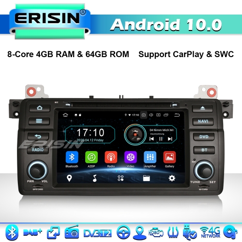 Erisin ES6946B 8-Core 64GB Car Stereo Android 10.0 For BMW 3 Series E46 M3 ROVER 75 MG ZT CarPlay 4G WiFi BT DAB+