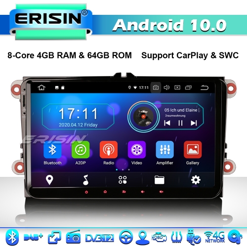 Erisin ES6991VN 9" Android 10.0 Autorradios Radio For VW Golf Passat Tiguan Seat T5 CarPlay 4G WiFi BT DSP DAB+ 8-Core
