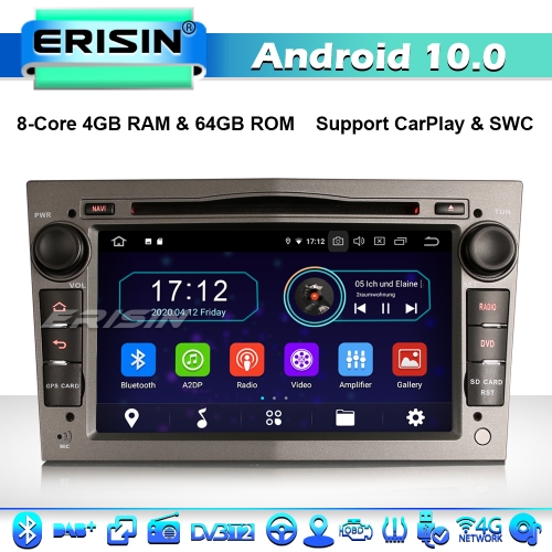 Erisin ES6960PG 8-Core Android 10.0 Autorradio DAB+ GPS Vauxhall Opel Astra Corsa Meriva Vectra Combo Signum CarPlay 4G WiFi BT DAB+