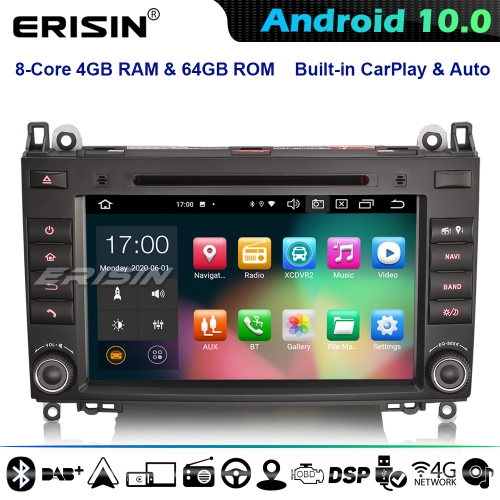 Erisin ES8121B DSP 8-Core Android 10.0 Autorradios GPS para Mercedes Benz A/B Class W169 W245 Sprinter Viano Vito Crafter CarPlay