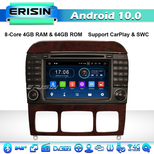 Erisin  ES6997S 8-Core Android 10.0 Autoradio GPS Radio Mercedes Benz S/CL Class W220 W215 CarPlay DAB+ CD CarPlay 4G WiFi