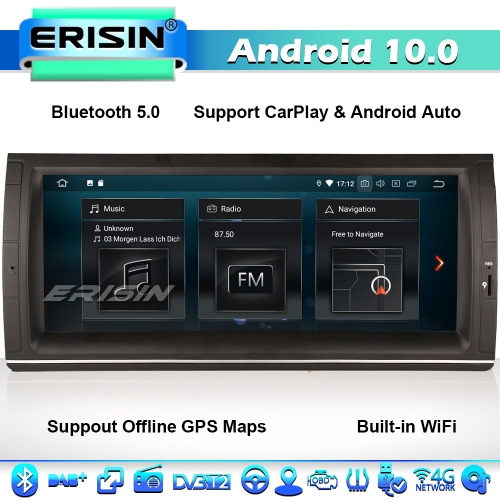 Erisin ES5153B 10.25" Android 10.0 Autoradios GPS BMW 5 Series E39 X5 E53 M5 CarPlay DAB BT 5.0