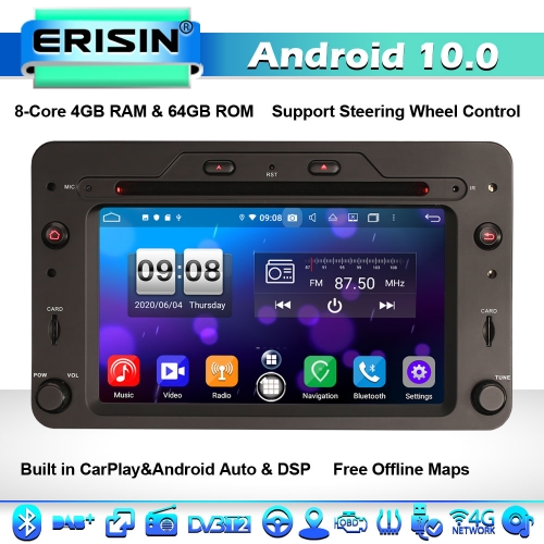 Erisin ES8720R 8- Core Android 10.0 Autoradio for Alfa Romeo Brera Spider 159 Sportwagon CarPlay DSP DVD 4G WiFi BT