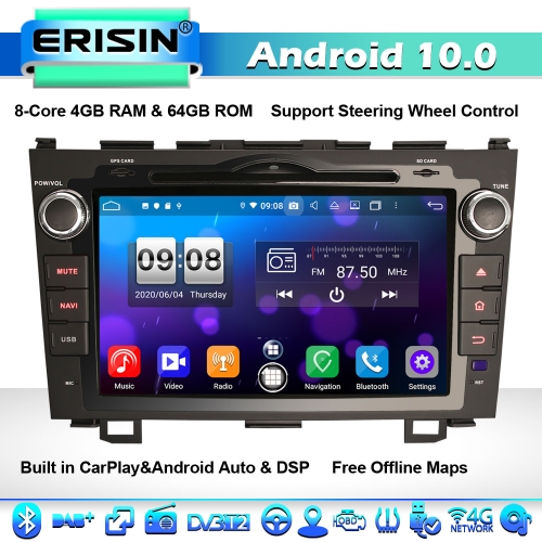 Erisin ES8759C 8-Core DSP Android 10.0 Car Stereo GPS Sat Nav for HONDA CRV CR-V DAB+ CD DSP CarPlay WiFi 4G OBD