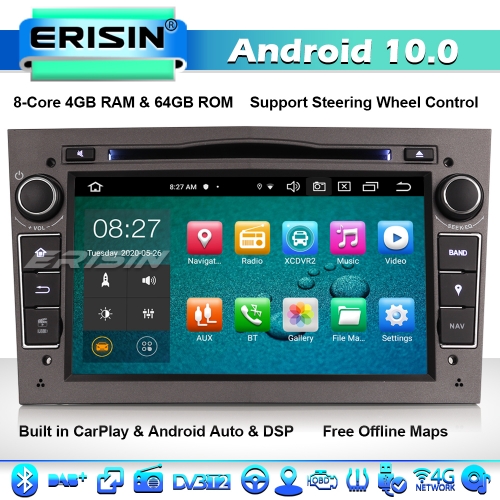 Erisin ES8160PG 8-Core Android 10 Autorradio para Vauxhall Opel Corsa C/D Astra Zafira Vivaro Meriva Signum GPS DAB+ DSP CarPlay